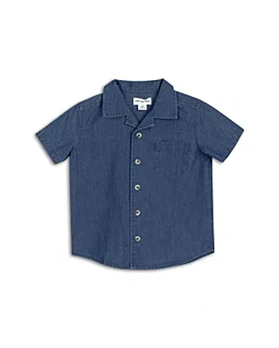 Miles The Label Boys' Chambray Short Sleeve Shirt - Little Kid In Blue