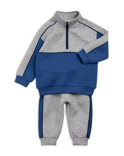 Miles The Label Boys' Color Blocked Half Zip Sweatshirt & Jogger Pants Set - Baby In Multi