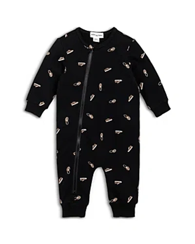 Miles The Label Boys' Cotton Blend Sneakers Print Coverall - Baby In Black