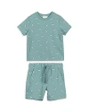 MILES THE LABEL MILES THE LABEL BOYS' COTTON FISHBONE PRINT TEE & SHORTS SET - BABY