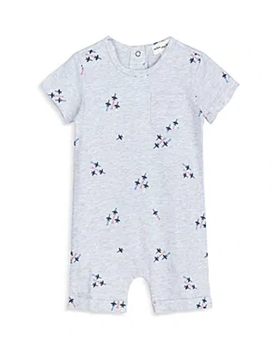 Miles The Label Boys' Fighter Jet Print Romper - Baby In Lt Heather Grey