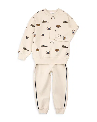 Miles The Label Boys' Football Sweatshirt & Sweatpants Set - Little Kid In Neutral