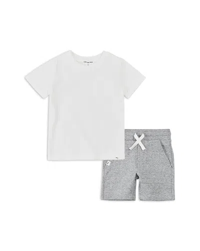 Miles The Label Boys' Miles Basics Tee & Shorts Set - Little Kid In White