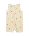 Miles The Label Boys' Pineapple Print Terry Cloth Romper - Baby In Beige