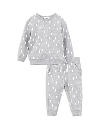 Miles The Label Boys' Printed Long Sleeved Sweatshirt & Trousers Set - Baby In Light Heather Grey