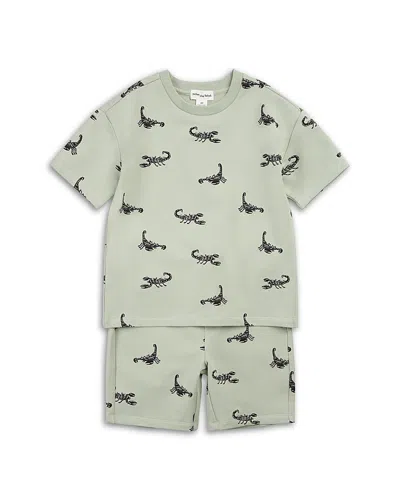 Miles The Label Boys' Scorpion Print Tee & Shorts Set - Baby In Green