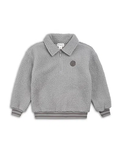 Miles The Label Boys' Sherpa Half Zip Sweatshirt - Little Kid In Gray