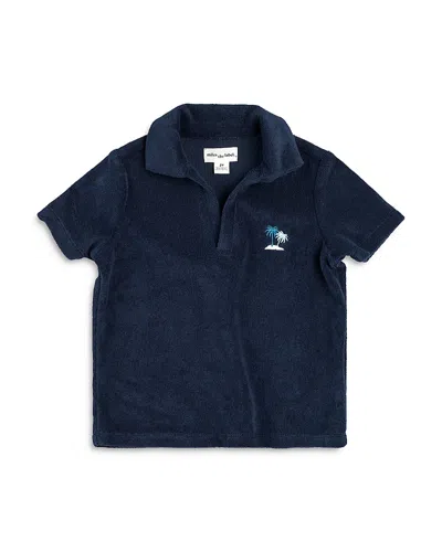 Miles The Label Boys' Short Sleeved Rash Guard Polo - Little Kid, Big Kid In Nav-navy