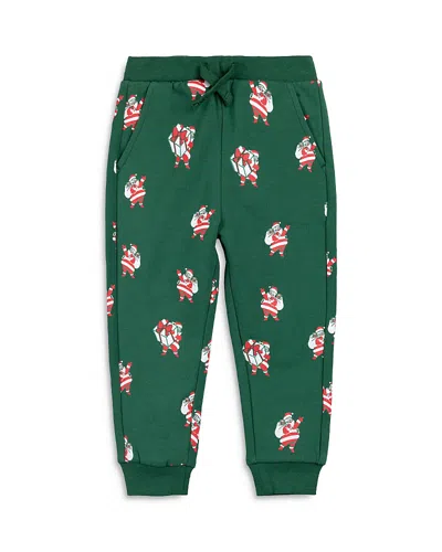 Miles The Label Boys' Sleighing It Print Joggers - Baby In Dark Green
