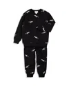 Miles The Label Boys' Space Shuttle Sweatshirt & Sweatpants Set - Baby In Black