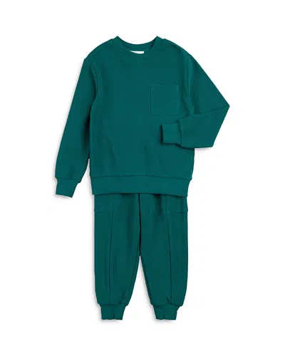 Miles The Label Boys' Spruced Up Sweatshirt & Joggers Set - Baby In Green