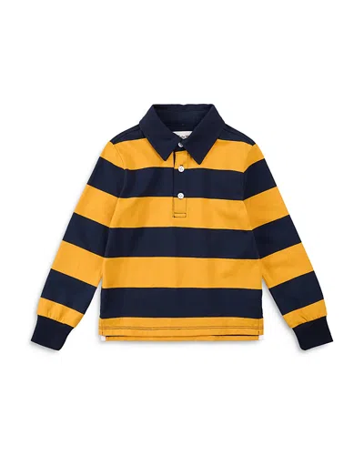 Miles The Label Boys' Striped Rugby Polo Shirt - Little Kid In Yellow