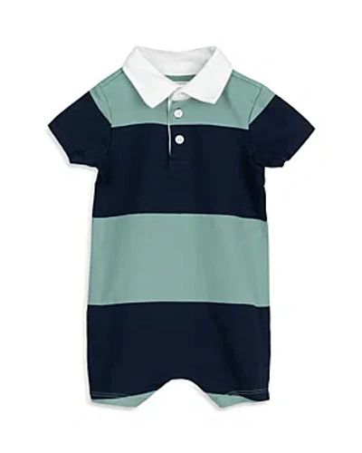 Miles The Label Boys' Striped Rugby Romper - Baby In Teal