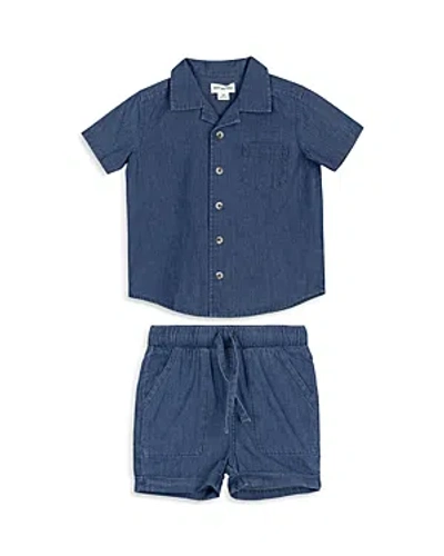 MILES THE LABEL BOYS' TWO PIECE CHAMBRAY SHIRT & SHORTS SET - BABY