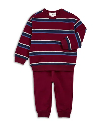 Miles The Label Boys' Two Piece Cotton Blend Jogger Set - Little Kid, Big Kid In Red