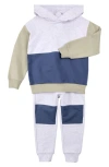 Miles The Label Colorblock Hoodie & Sweatpants Set In Multi