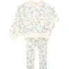 Miles The Label Floral Ruffle Sweatshirt & Leggings Set In White