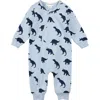 Miles The Label French Terry Zip Romper In Blue