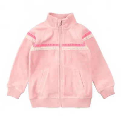 Miles The Label Kids' Girl's Velour Track Jacket In Miles Pink