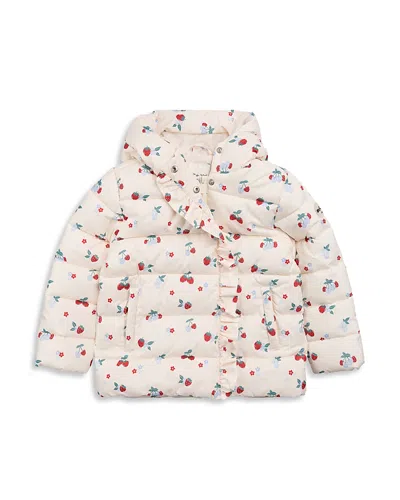 Miles The Label Girls' Berries Print Hooded Mid Weight Puffer Jacket - Little Kid, Big Kid In Multi