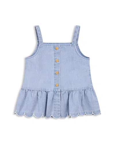 Miles The Label Girls' Chambray Peplum Tank Top - Little Kid, Big Kid In Blue