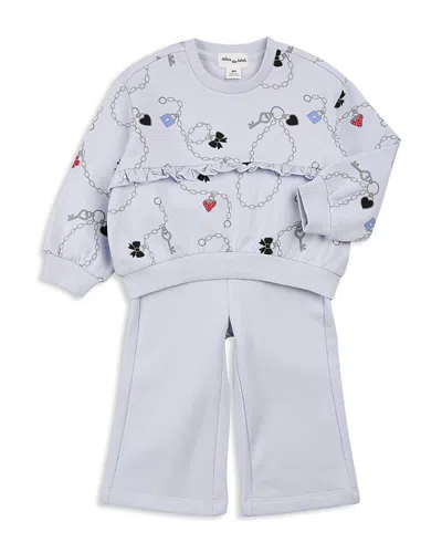 Miles The Label Girls' Charms Print Sweatshirt & Jogger Pants Set - Baby In Animal Print