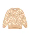 Miles The Label Girls' Cheetah Print On Candied Ginger Sweatshirt - Little Kid In Brown