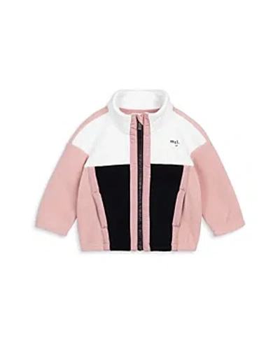 Miles The Label Girls' Color Blocked Polar Fleece Jacket - Little Kid In Pink