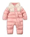 Miles The Label Girls' Color Blocked Puffer Snowsuit - Baby In Pink