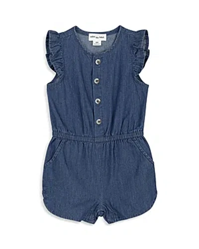 Miles The Label Girls' Cotton Chambray Romper - Baby In Blue