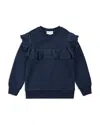Miles The Label Girls' Eyelet Detail Long Sleeved Top - Little Kid In Blue