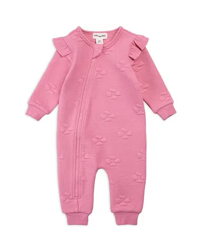 Miles The Label Girls' Floral French Terry Jumpsuit - Baby In Pink