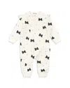 Miles The Label Girls' Glitter Bow Print Ruffled Playsuit - Baby In White