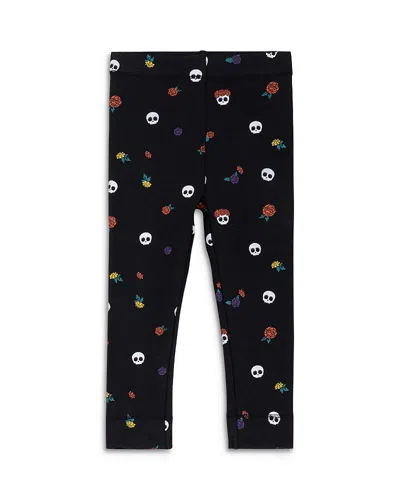 Miles The Label Girls' Glow-in-the-dark Calaveritas Print Leggings - Baby In Black