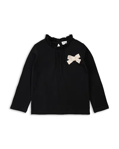 Miles The Label Girls' Grosgrain Bow Top - Little Kid, Big Kid In Black