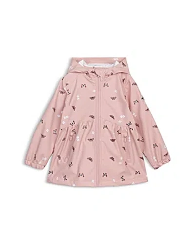 Miles The Label Girls' Hooded Rain Jacket - Little Kid In Pink