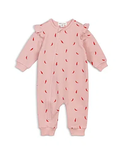 Miles The Label Girls' Hot Pepper Print Coverall - Baby In Light Pink