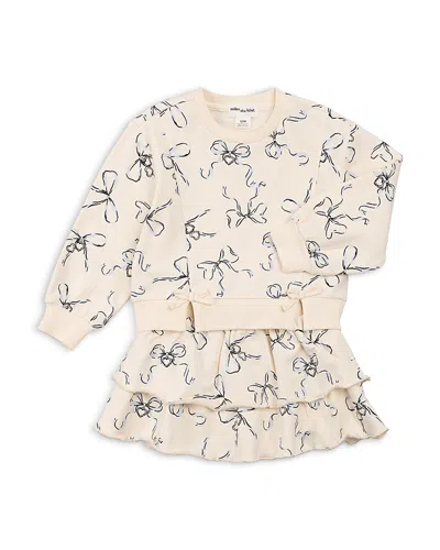 Miles The Label Girls' Locket Print Sweatshirt & Tiered Skirt Set - Little Kid, Big Kid In Neutral