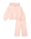 Miles The Label Girls' Long Sleeved Hoodie & Jogger Pants Set - Little Kid In Pink