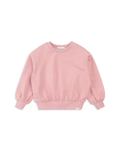Miles The Label Girls' Long Sleeved Knit Sweatshirt - Little Kid, Big Kid In Pink