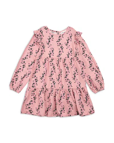 Miles The Label Kids' Girls' Printed Tiered Dress - Baby In Pink