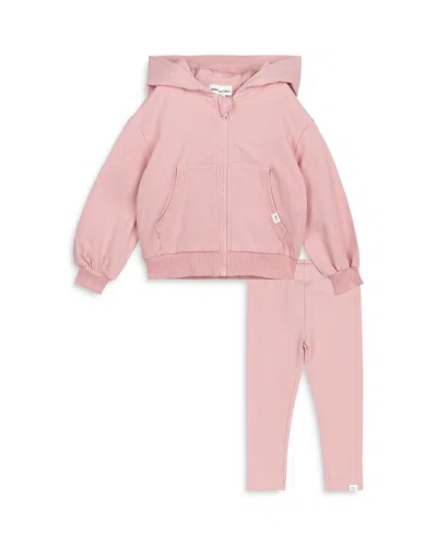 Miles The Label Girls' Rose Miles Basics Girl's Hoodie & Leggings Set - Little Kid In Light Pink