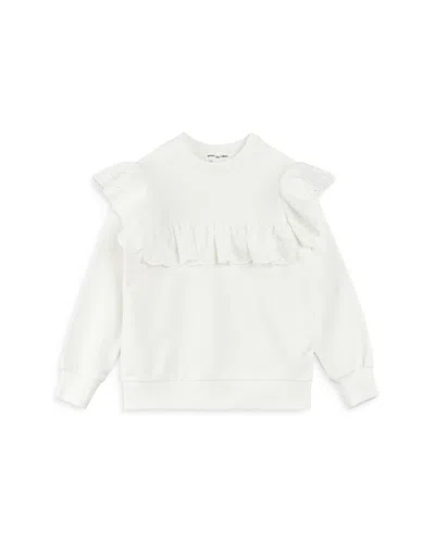 Miles The Label Girls' Ruffle Yoke Sweatshirt - Little Kid In Off White
