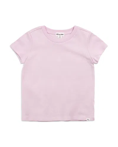 Miles The Label Girls' Short Sleeved Basic Knit Tee - Little Kid In Pink