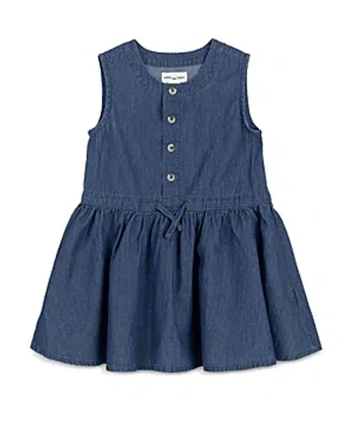 Miles The Label Girls' Sleeveless Chambray Dress - Little Kid In Blue