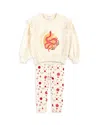 Miles The Label Girls' Snake Sweatshirt & Leggings Set - Little Kid In Beige