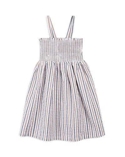 Miles The Label Girls' Striped Seersucker Dress - Little Kid In Camel