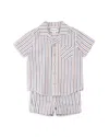 Miles The Label Boys' Striped Seersucker Shirt & Shorts Set - Baby In Camel