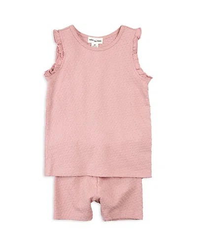 Miles The Label Girls' Tank Top & Biker Shorts Set - Baby In Light Pink