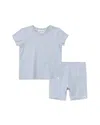 Miles The Label Girls' Tee & Shorts Set - Little Kid In Blue